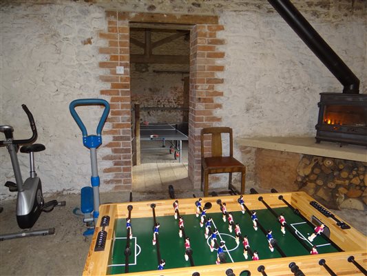 Table football and exercise bikes!
