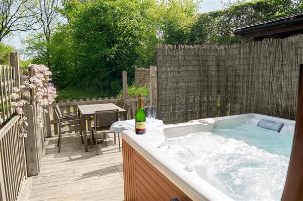 Private hot tub and decking area