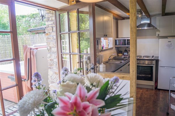 Kitchen off open plan living room