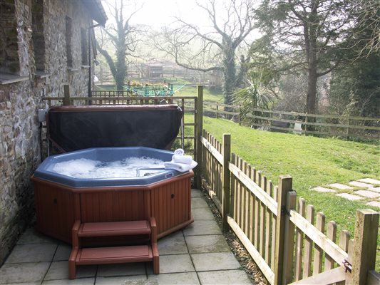 Private hot tub with views over countryside