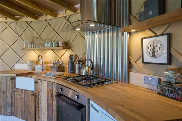 Fully equipped kitchens in each yurt