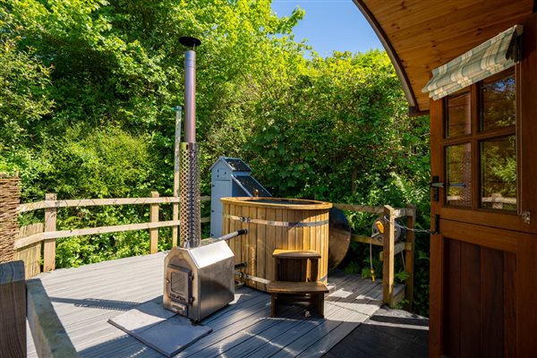 Wood fired hot tub