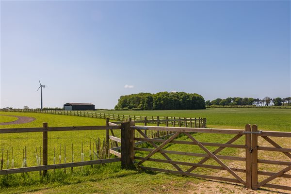 Farmland surrounding End Cottage