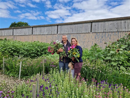 Anna and Paul in the cutting garden