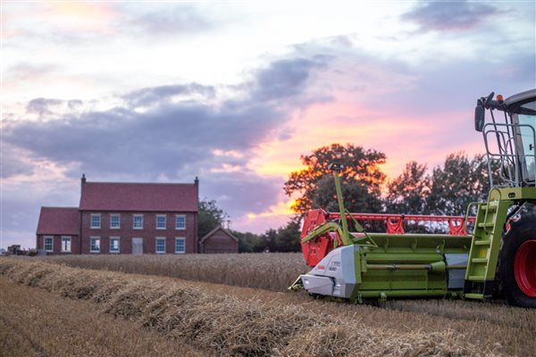 Combining in front of Pasture House